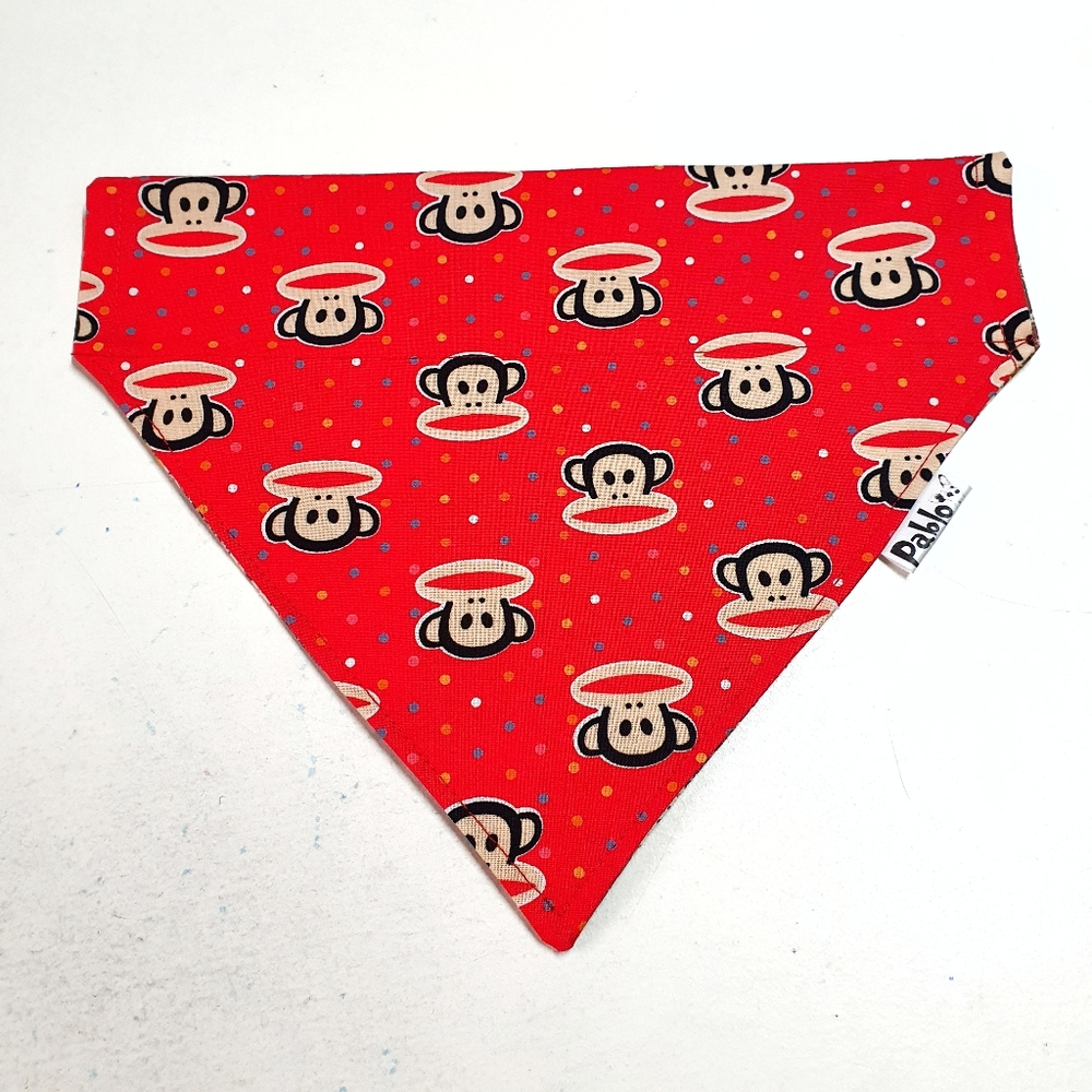 🐶 5 for $15 * Sock Monkey Reversible Over The Collar Dog Banda